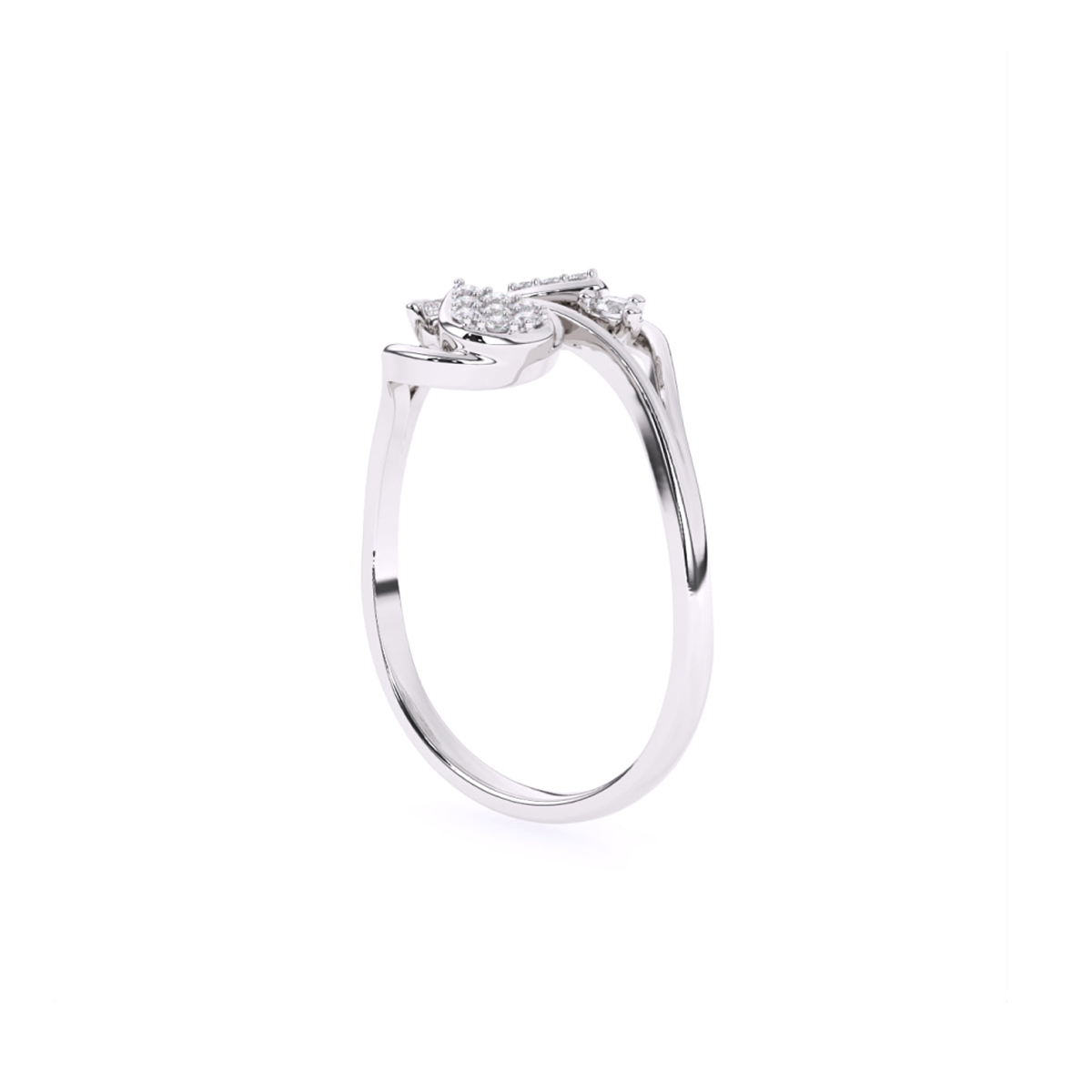 Pear Style Round Lab Grown Diamond Engagement Ring